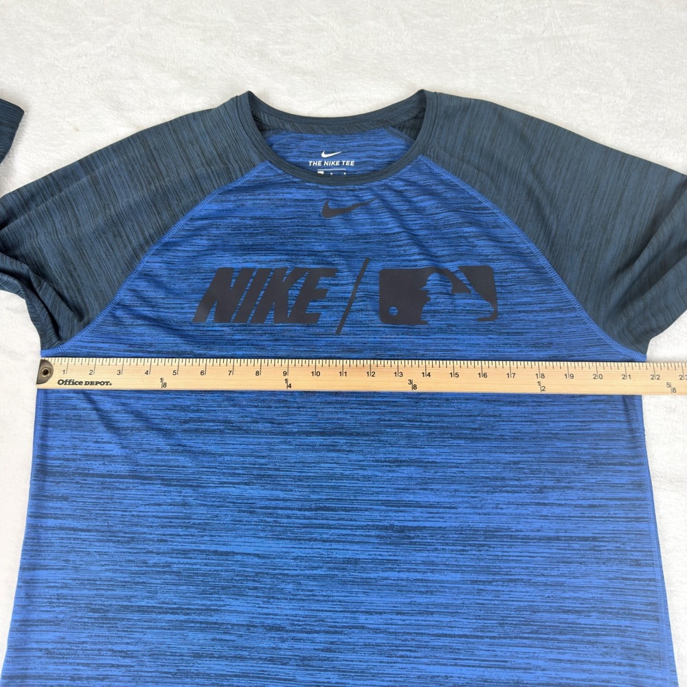 Nike MLB Dri-FIT 3/4 Sleeve Baseball Shirt Blue Heather AA8260-480 Mens Large - Picture 5 of 9